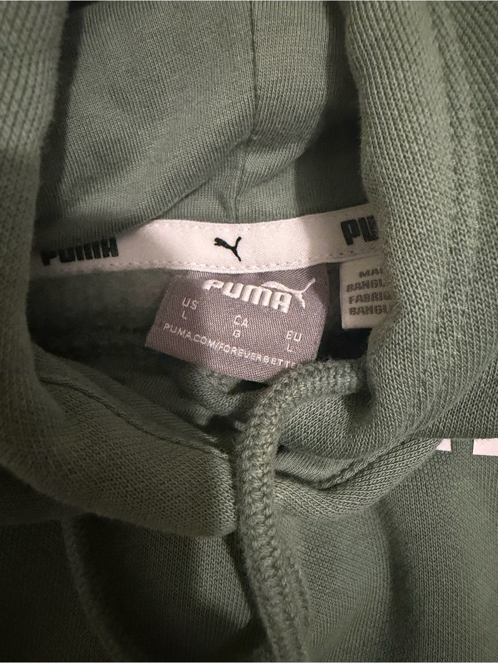 Puma Boys Sage Green Logo Hoodie - Picture 4 of 4